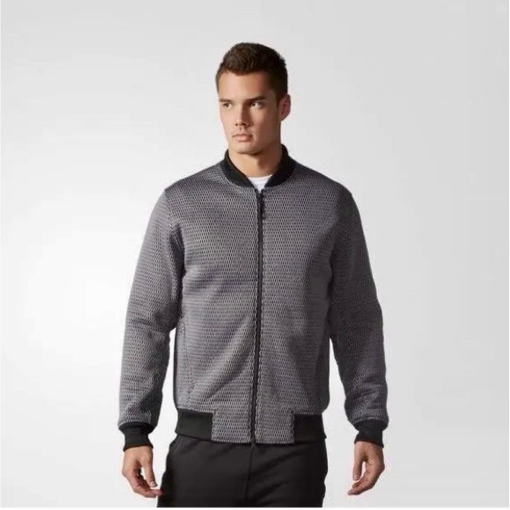 Adidas x Reigning Champ Men’s Grey/Black Bomber Jacket - Size Small